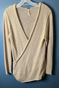Free People Pale Peach Cross Over Sweater L - Bild 1 von 4