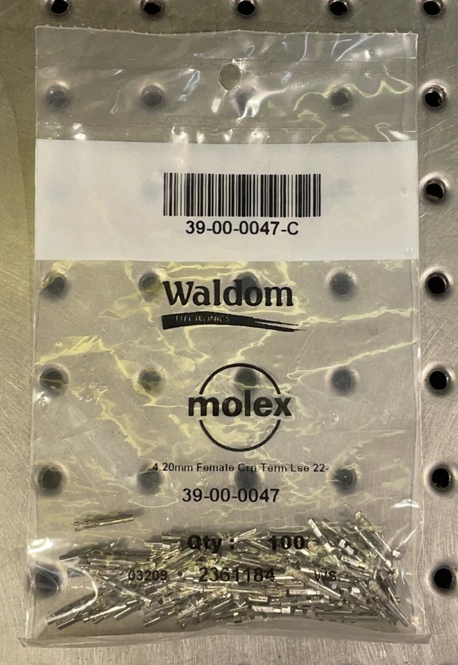 100x Molex Connector Pins 39-00-0041 Terminal Male 18-24awg Tin