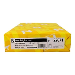 1 Resma Astrobrights Cubierta Planetaria Púrpura Papel de Copia 8.5" x 11" 65lb 250 Hojas - Imagen 1 de 9