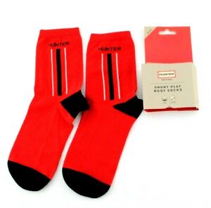 New HUNTER Short Play Size L/XL (7-11) Red/Black Color Rain Boot Liner Socks