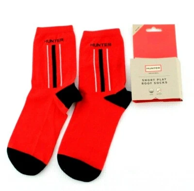 NUEVO CON ETIQUETAS HUNTER Pantalones Cortos de Juego Talla L/XL (7-11) Color Rojo/Negro Bota de Lluvia Forro Calcetines Foto 1 de 4