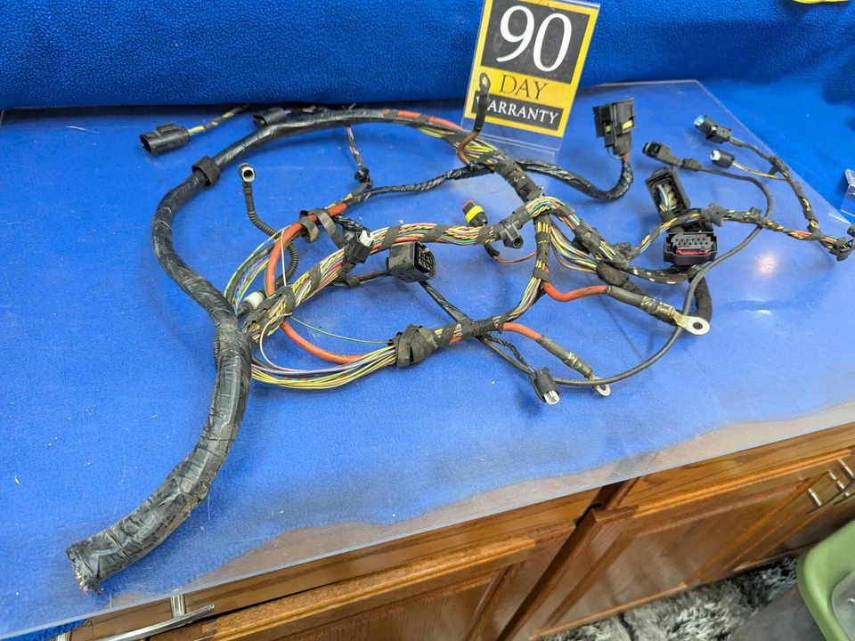 cut BMW X5 X6 front left bumper headlight wheel well wiring harness connectors - Image 1 of 4