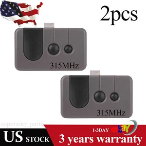 2 x For Sears Craftsman Button Garage Door Opener Remote Control 315mhz NEW - Picture 1 of 9