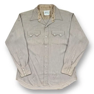 Camisa De Colección H Bar C California Ranchwear Perla Gabardina Rockabilly Western Foto 1 de 4
