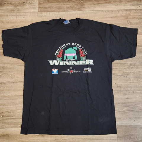 2005 Kentucky Derby 131 Winner Giacomo  Churchill Downs Black 2XL XXL T-shirt Cover