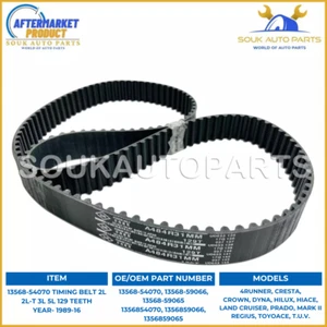 13568-54070 TIMING BELT 2L 2L-T 3L 5L 129 TEETH For Toyota 4RUNNER CROWN PRADO - Bild 1 von 1