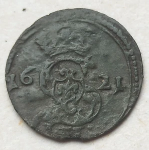 1621 Lithuania Poland 2 Denar Denary Sigismund III Vasa Waza - Picture 1 of 4