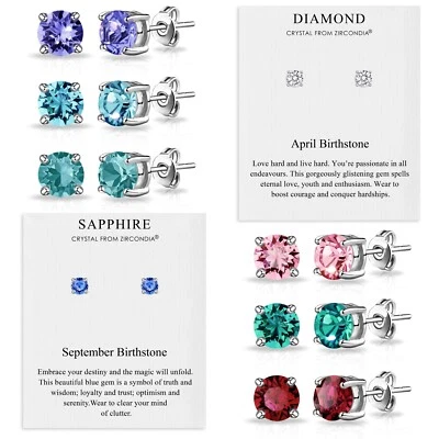 Birthstone Earrings Created with Crystals from Zircondia® by Philip Jones - Image 1 of 3