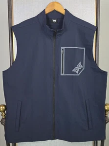 PXG Mens Size 2XL Canvassed Nylon Full Zip Vest Navy Blue Golf Sleeveless XXL - Picture 1 of 15