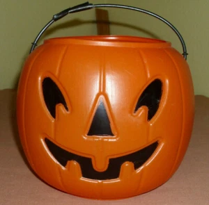 Molde de soplado de cubo de calabaza naranja vintage HECHO EN EE. UU. AmericanMaid Halloween. - Imagen 1 de 3