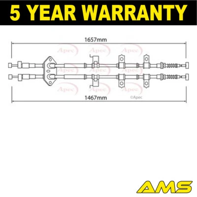 Cable freno mano trasero AMS GS1DD44410B se adapta a Mazda 6 2007-2013 1.8 2.0 D 2.2 2.5 Foto 1 de 2