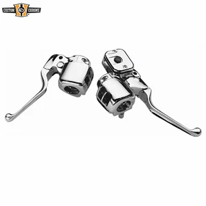 Chrome 11/16" Handlebar Control Master Cylinder Fit For Harley Dual Disc 1996-06 - Imagen 1 de 2