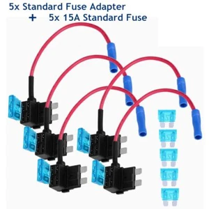 5 Pack Standard Fuse Tap Car ADD A CIRCUIT Blade ATR Fuse Holder 15A fuse 16AWG - Picture 1 of 9