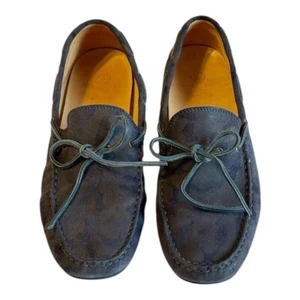 Austen Heller Kingston Blue Camo Suede Leather Loafers size 11 - Picture 1 of 9