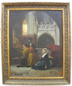 Edoardo Sassi (Vercelli 1858-Villarbasse 1953) Bisbiglio in chiesa cm 58x46 1881 - Picture 1 of 24