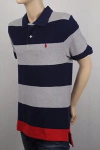Childrens Polo Ralph Lauren Navy Grey Red Pony Mesh Shirt NWT - Picture 1 of 1