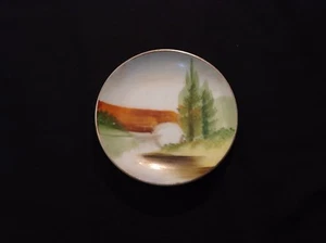 Occupied Japan Handpainted Mini Landscape Wall Plate 4" - Picture 1 of 9