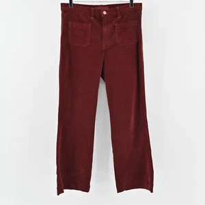 J BRAND Pants Womens Size 32 Ali Merlot High Rise Wide Leg Flare Corduroy Casual - Picture 1 of 12