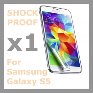 Tough Shockproof Scratch Resistant Screen Protector Film for Samsung Galaxy S5 - Picture 1 of 6
