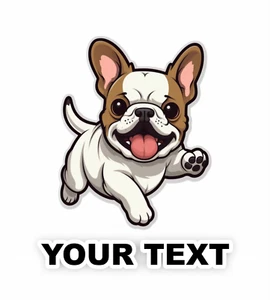 Juego de 2 calcomanías de bulldog francés con texto personalizado gratis - Imagen 1 de 5