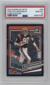 2023 Panini Donruss Optic Football Cris Collinsworth Purple Stars /15 PSA 10 - Bild 1 von 2