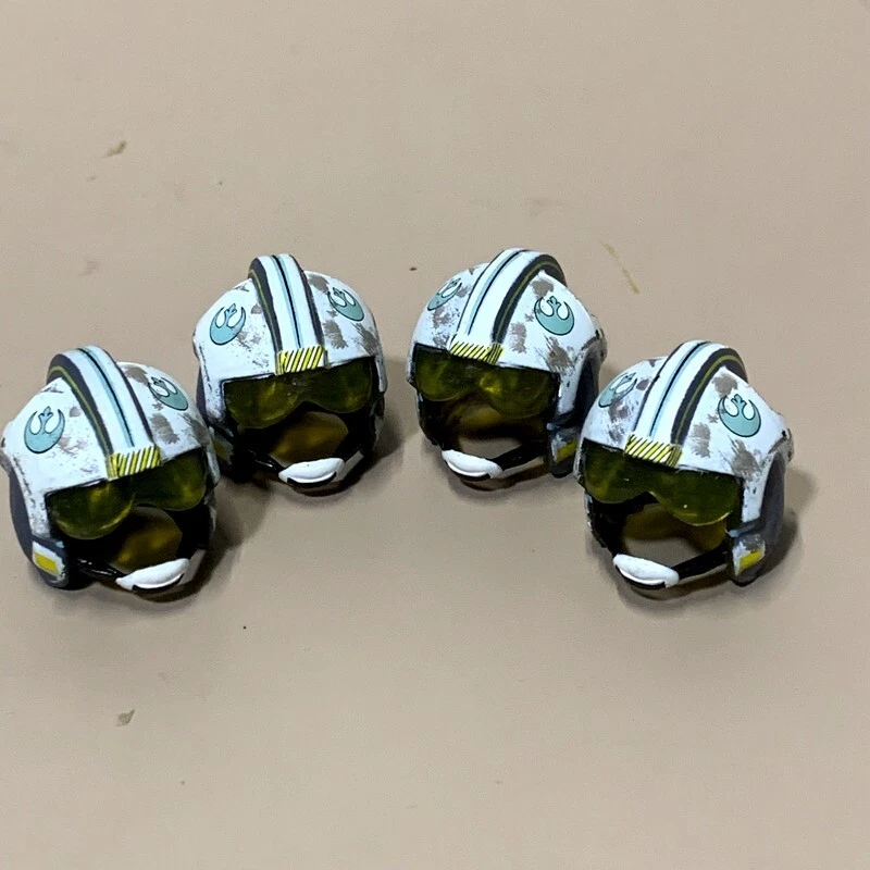 4pcs Helmets For 6'' Wars Star Rogue One Blue Leader Pilot Figures Accessory Toy - Image 1 of 4