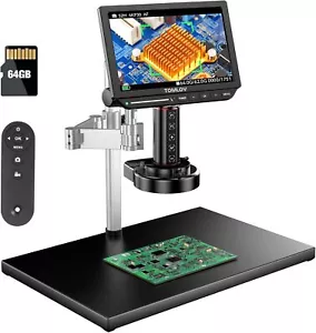 TOMLOV 4K Autofocus Digital Soldering Microscope 10.1" 52MP Electronics Repair - Picture 1 of 9