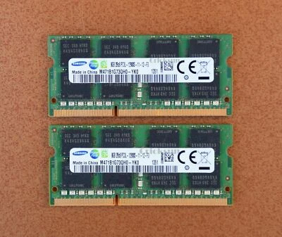 Módulos de memoria SO-DIMM Samsung 16 GB 8 GBX2 RAM 2 RX8 PC3L-12800S para computadora portátil Foto 1 de 2