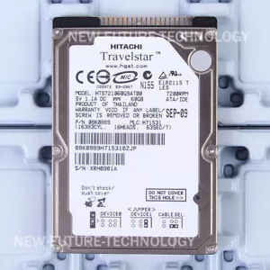 HITACHI 60 GB HDD 2.5" 72400 RPM IDE HTS721060G9AT00 Interface Hard Disk Drives - Picture 1 of 2