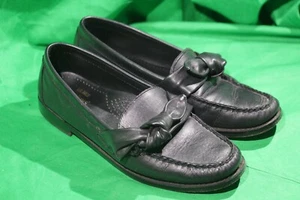 G.H. Bass Originals Women's Venetian Bow Weejuns Loafers Black Sz 6.5 - Foto 1 di 5