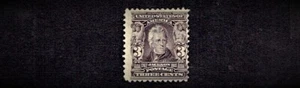 1902-3 U.S. CLASSIC Regular Issue 3c Brt Violet Jackson Sc#302 M/H/OG Beauty!^ - Picture 1 of 1