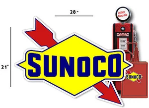 Calcomanía de tanque de aceite con bomba de gasolina 28" SUNOCO DX 2 - Imagen 1 de 1