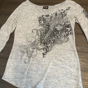 Harley Davidson Long Sleeve Shirt Womens Small With Metal Accents - Picture 1 of 10