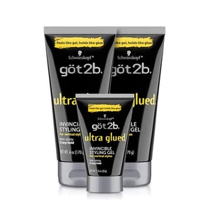 Got2B Ultra Glued Styling Gel 3-Pack | 2 Full-Size + 1 Travel Hold Tube - Picture 1 of 10
