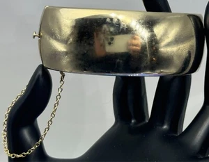 Vintage Whiting und Davis Co Netztaschen goldfarben Armreif Armband Sicherheitskette - Bild 1 von 11