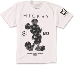 Neff Boys Paisley Mickey MouseTee Short Sleeve T-Shirt White YOUTH Large *New* - Picture 1 of 1