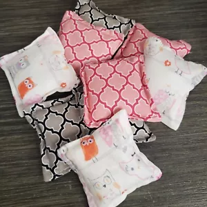 Handmade Bean Bag Set (9) Geometric Owls Variety Fidget Physical Therapy Toy NEW - Picture 1 of 5