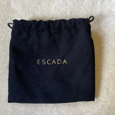 Bolsa antipolvo ESCADA negra/dorada logotipo gamuza 6" x 6,25" Foto 1 de 3