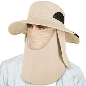 Boonie Sun Hat With Neck Flap UPF Face Cover Shade for Outdoors Fishing Hiking - Picture 1 of 43