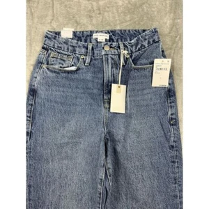 Good American Neu mit Etikett $ 139 hoher Bund Good Boy kurvige Passform gerades Bein Jeans 0 25 - Bild 1 von 11