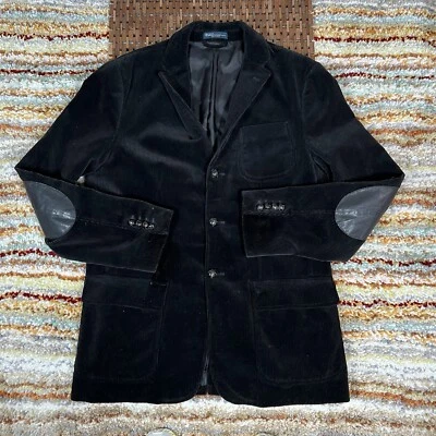 Polo Ralph Lauren Dark Chocolate Black Cord Chore Jacket Blazer Coat 44L XL VTG - Image 1 of 4