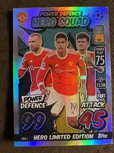 2021-22 Topps Match Attax Extra Power Defence Hero Squad PDS1 Manchester United - Picture 1 of 2