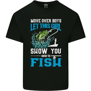 Funny Women Fishing Female Fisherman Mens Cotton T-Shirt Tee Top - Picture 1 of 3