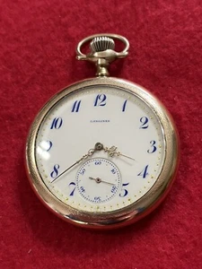 Antique 1912 Men's Longines 17j Swiss 51mm Pocket Watch W/5 Adj.-Runs Great - Picture 1 of 12