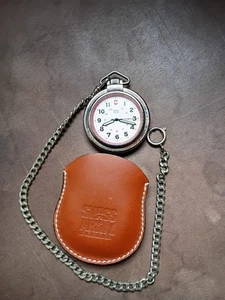 Swiss Army Pocket Watch Victorinox 24 Hour Chain Swiss Quartz Vintage - Picture 1 of 4
