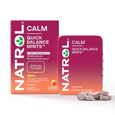 Natrol Quick Balance Calm Mints, suplemento dietético, limonada de frambuesa... Foto 1 de 4