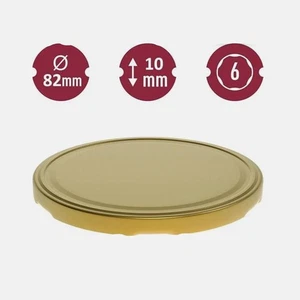 Twist off Lid for Jar Gold 82 mm With 6 hooks Chutney Jam Marmalade - Picture 1 of 7