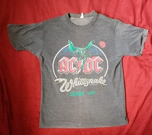 VINTAGE DONNINGTON PARK MONSTERS OF ROCK 1981 T SHIRT AC/DC X SMALL FADED Read* - Picture 1 of 16