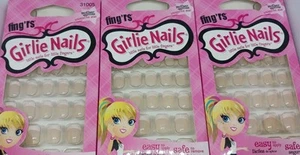 Fing'rs Girlie Nails 3-24 ct Stick On Nägel für kleine Finger French Tip Sparkl - Bild 1 von 1