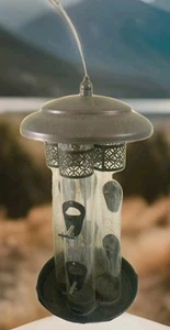 giant vintage bird Feeder. Hanging. 4 compartments. 18" tall. Perfect garden - Picture 1 of 12